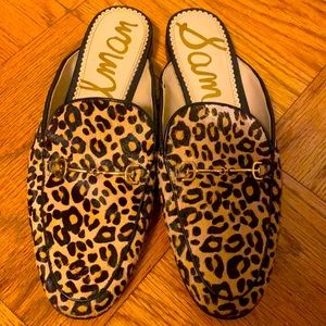Leather Sam Edelman leopard print please look at photos very transparent